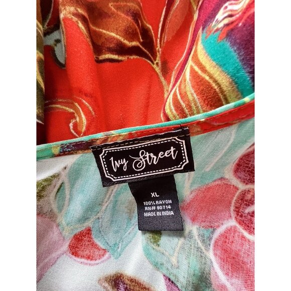 IVY STREET Sz XL Wide Leg JUMPSIUT Spaghetti Strap Tropical Floral Pockets NICE - Picture 2 of 16